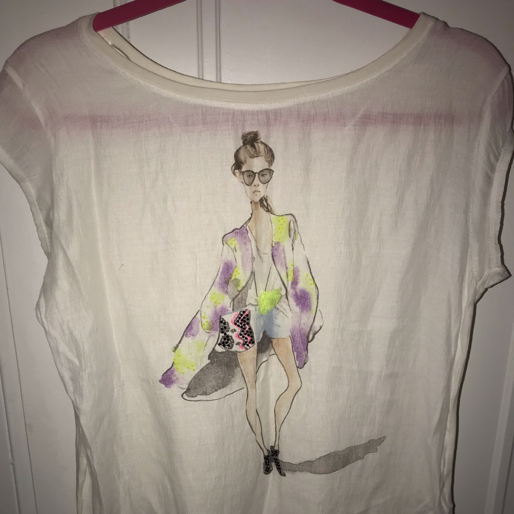 Zara white designer tee